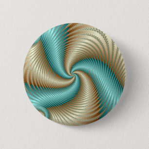 Aqua Satin - Fractal Ronde Button 5,7 Cm