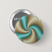 Aqua Satin - Fractal Ronde Button 5,7 Cm (Voorkant /achterkant)