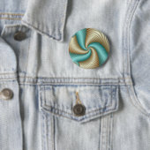 Aqua Satin - Fractal Ronde Button 5,7 Cm (In situ)