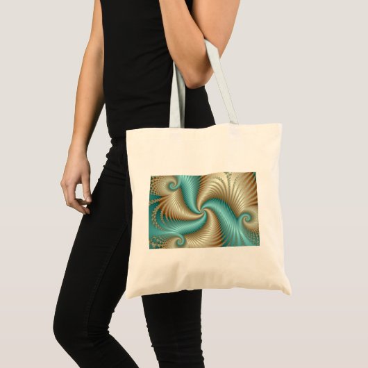 Aqua Satin - Fractal Tote Bag (Voorkant (product))