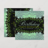 Aqua Satin Lace Birthday + all Event Party Invitat Kaart (Voorkant / Achterkant)