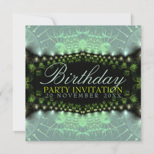 Aqua Satin Lace Birthday + all Event Party Invitat Kaart