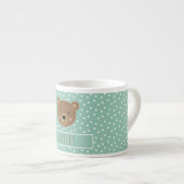 Aqua schattig beer kinder espresso kop (Voorkant rechts)