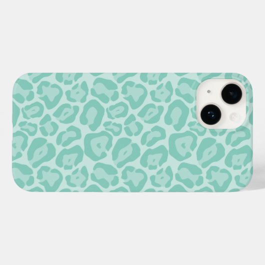 Aqua Schattige Girly Dierenprint Case-Mate iPhone Case (Achterkant (horizontaal))