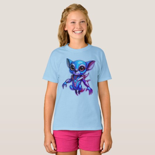 Aqua Schattige T-shirt (Voorkant volledig)