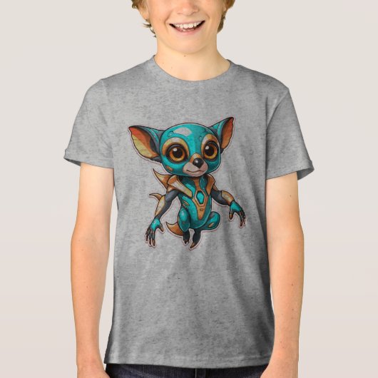 Aqua Schattige Tri-Blend Shirt (Voorkant)