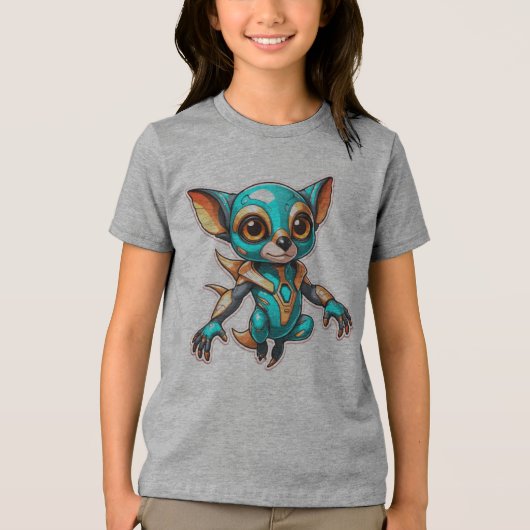 Aqua Schattige Tri-Blend Shirt (Voorkant)