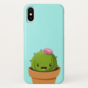 Aqua   Schattigee Kawaii lachende cactus Case-Mate iPhone Case