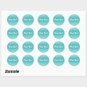 Aqua Sea Blue Glitter Sparkle Party Favor Glam Ronde Sticker (Vel)