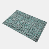 Aqua Seafoam Blauw Groen Grijs Boucle geweven patr Deurmat (Schuin)