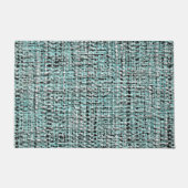 Aqua Seafoam Blauw Groen Grijs Boucle geweven patr Deurmat (Voorkant)