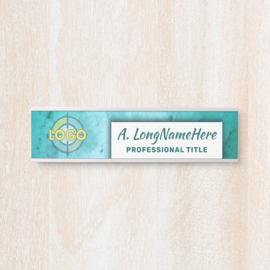 Aqua Seafoam Clinical Workspace Nameplate Kantoor Deurbordje (Voorkant)