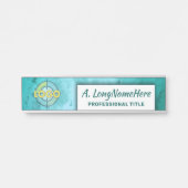 Aqua Seafoam Clinical Workspace Nameplate Kantoor Deurbordje (Voorkant)