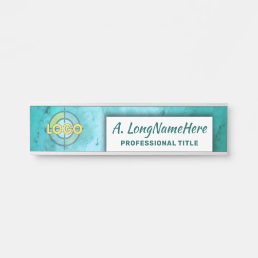 Aqua Seafoam Clinical Workspace Nameplate Kantoor Deurbordje (Voorkant)