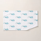 Aqua Seahorse Bath Towel Set Bad Handdoek (Handdoek)