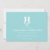 Aqua Seahorse Beach bruiloft uitnodiging (Voorkant)