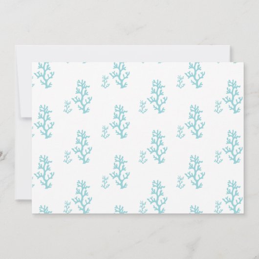 Aqua Seahorse Beach bruiloft uitnodiging (Achterkant)