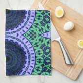 Aqua Seahorse Kaliedescope Pattern Theedoek (Quarter Fold)