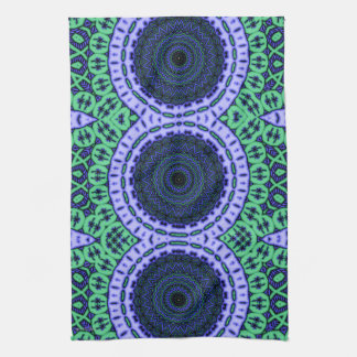 Aqua Seahorse Kaliedescope Pattern Theedoek