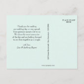 Aqua Seahorse Wedding Foto: Dank u Briefkaart (Achterkant)