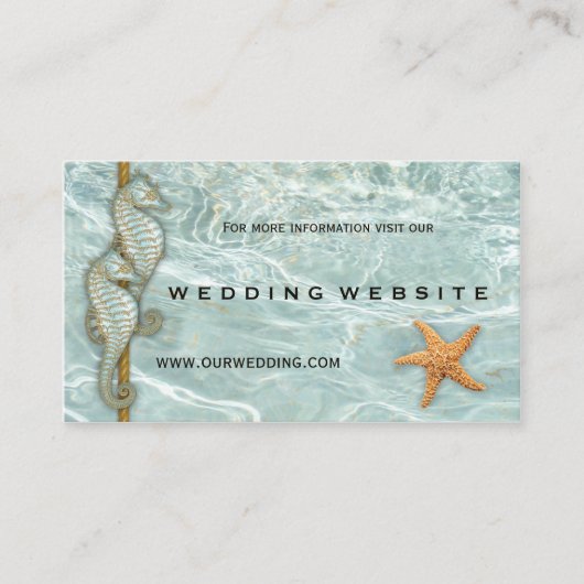 Aqua Seapaarden Nautic Wedding Website Tussenvoegs Informatiekaartje (Voorkant)