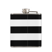 Aqua Seapaarden op Stripes Couple's Personalized Heupfles (Achterkant)