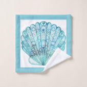 Aqua Seashell Bad Handdoek (Wasdoekje)
