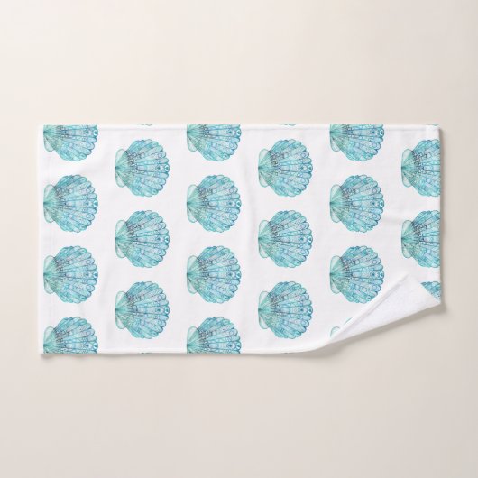Aqua Seashell Bad Handdoek (Handdoek)