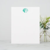 Aqua Seashell Letterhead (Staand voorkant)