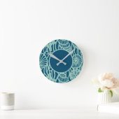 Aqua Seashell Patroon Ronde Klok (Huis)