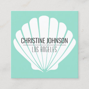 aqua seashell square visitekaartje