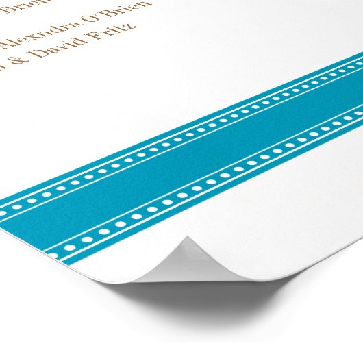 Aqua Seating Chart, Caroline Wedding Collectie Poster (Hoek)