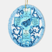 Aqua Serenity Cross-keramisch rond ornament (Links)