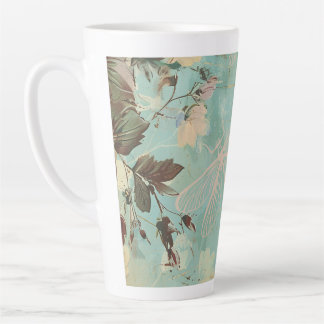 Aqua Shabby Cottage Dragonfly Latte Mok