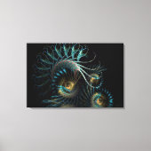 Aqua Shell Swirl Fractal Art Verpakt Canvas (Voorkant)