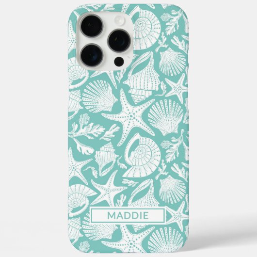 Aqua Shells Personalized Case-Mate iPhone Case (Achterkant)