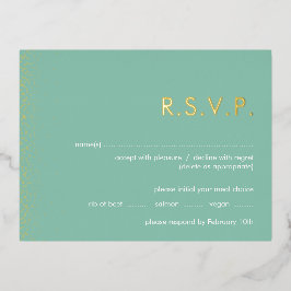 Aqua shimmer folie bruiloft RSVP briefkaart