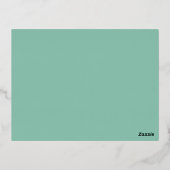 Aqua shimmer folie bruiloft RSVP briefkaart (Achterkant)