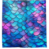 "Aqua Shimmer Iridescent Mermaid Scales" Douchegordijn (Voorkant)