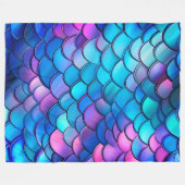"Aqua Shimmer Iridescent Mermaid Scales" Fleece Deken (Voorkant (Horizontaal))