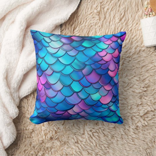 "Aqua Shimmer Iridescent Mermaid Scales" Kussen (Deken)