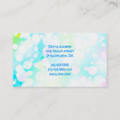 AQUA SHIMMER Party Event Planner Designer Kaart Visitekaartje (Achterkant)