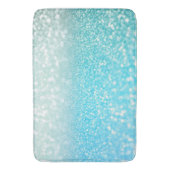 Aqua Silver Beach Blue Summer Glitter Gradient Badmat (Voorkant Verticaal)