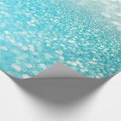 Aqua Silver Beach Blue Summer Glitter Gradient Cadeaupapier (Hoek)