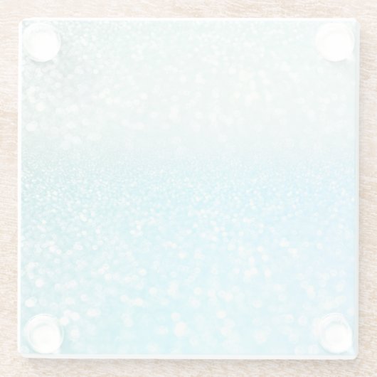Aqua Silver Beach Blue Summer Glitter Gradient Glazen Onderzetter (Achterkant)
