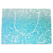 Aqua Silver Beach Blue Summer Glitter Gradient Groot Cadeauzakje (Voorkant)