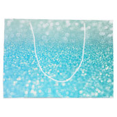 Aqua Silver Beach Blue Summer Glitter Gradient Groot Cadeauzakje (Achterkant)