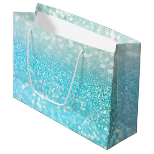 Aqua Silver Beach Blue Summer Glitter Gradient Groot Cadeauzakje