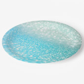 Aqua Silver Beach Blue Summer Glitter Gradient Papieren Bordje (Gekanteld)