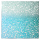 Aqua Silver Beach Blue Summer Glitter Gradient Tegeltje (Voorkant)
